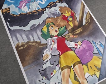 LEGENDARY TRIO - A4 Original Manga Drawing | A4 Illustration | Handmade Art | Anime Fan Gift Idea | Wall Decoration.