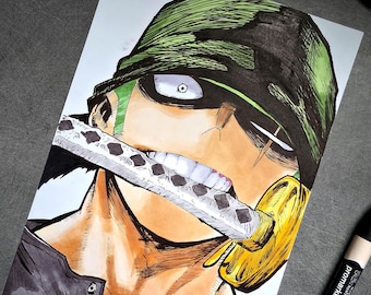 RORO A4 Original Manga Drawing | A4 Illustration | Handmade Art | Anime Fan Gift Idea | Wall Decoration.