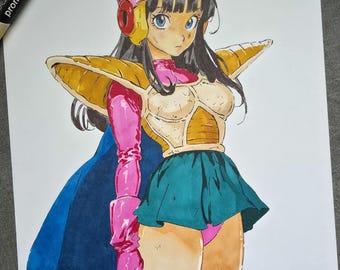 Chichi A4 Original Manga Drawing | A4 Illustration | Handmade Art | Anime Fan Gift Idea | Wall Decoration.