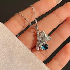 Dreamy Teddy Necklace, Personalized Bear Necklace, Gift for Her, Women Necklace, Valentine Day Gift, Gift for teen girl, Gift for bear lover