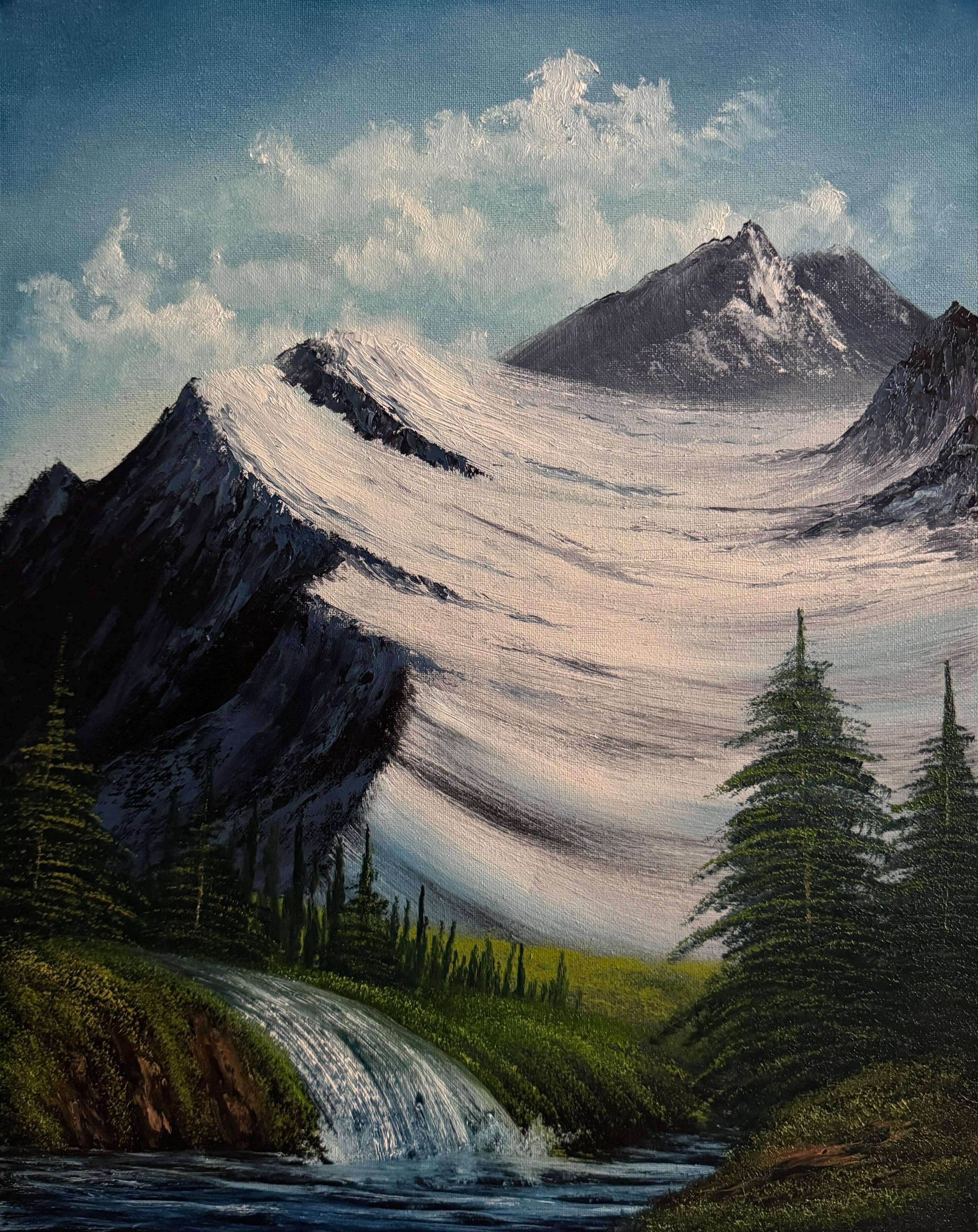 Glacier Mountain Original Landscape Oil Painting 16x20in - Etsy