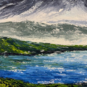 Mountain Palette Knife Impasto Original Landscape Oil Painting on ...