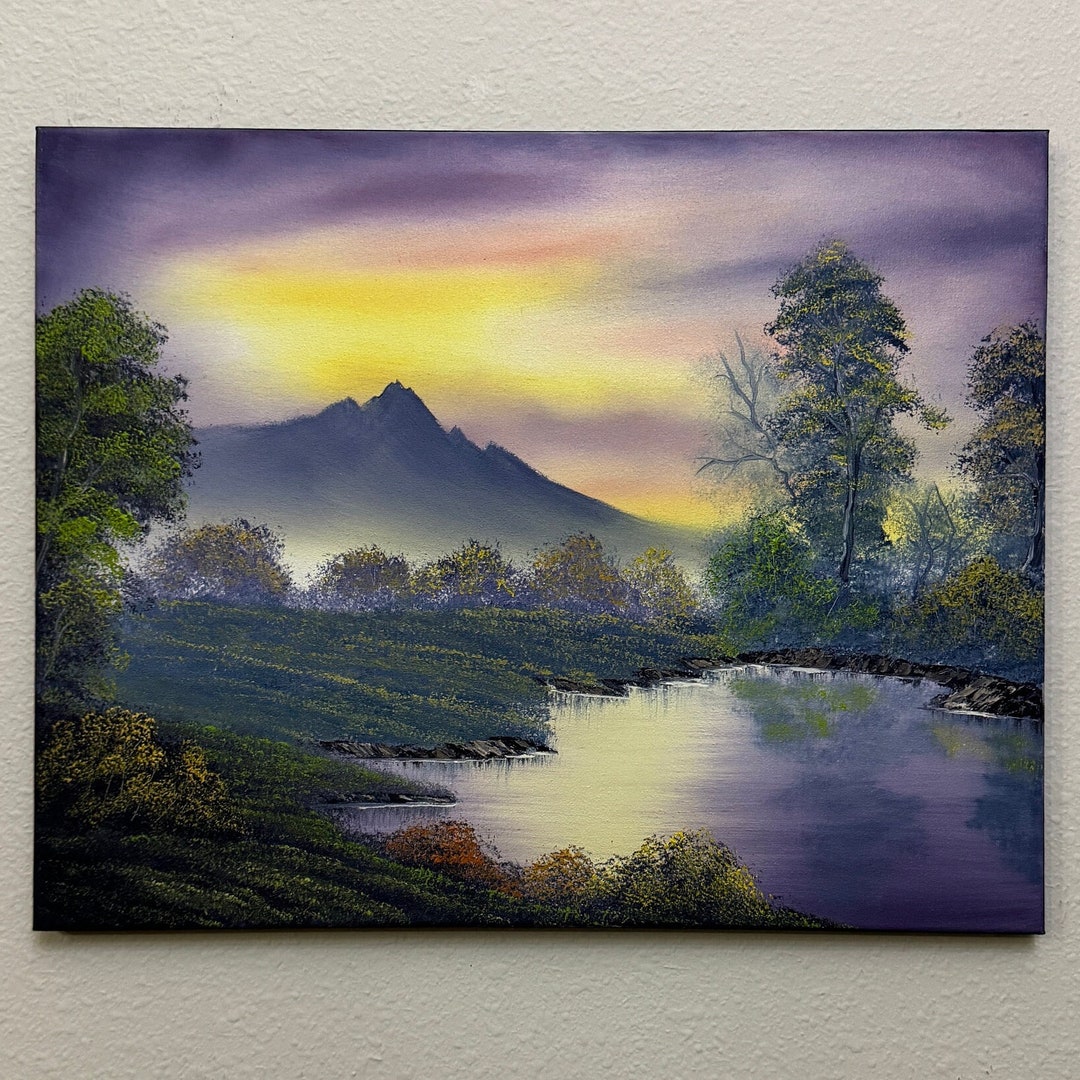 Mountain Lake Landscape Oil Painting Original Art Oil on Canvas 16x20in ...