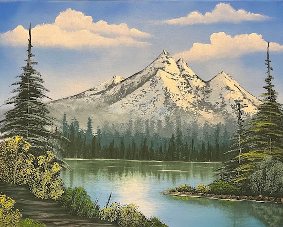 After Bob Ross “the Grandeur of Summer” Original Landscape Oil
