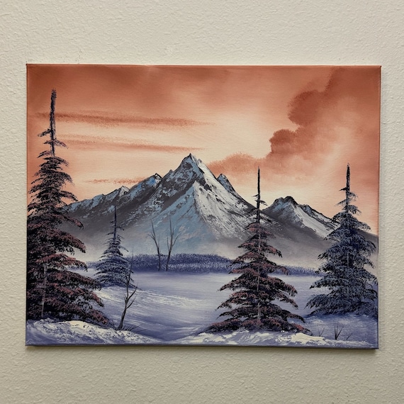Bob Ross Style Landscape Oil Painting “mountain Rhapsody