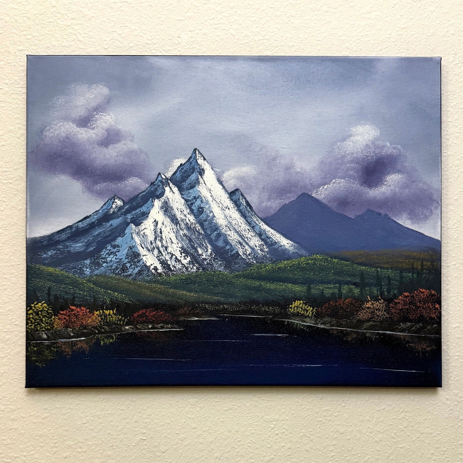 Mountain Lake Original Landscape Oil Painting on Canvas 16x20in - Etsy