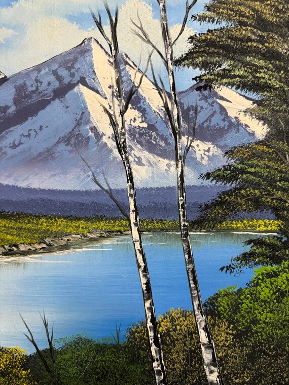 After Bob Ross “lake at the Ridge” Original Landscape Oil