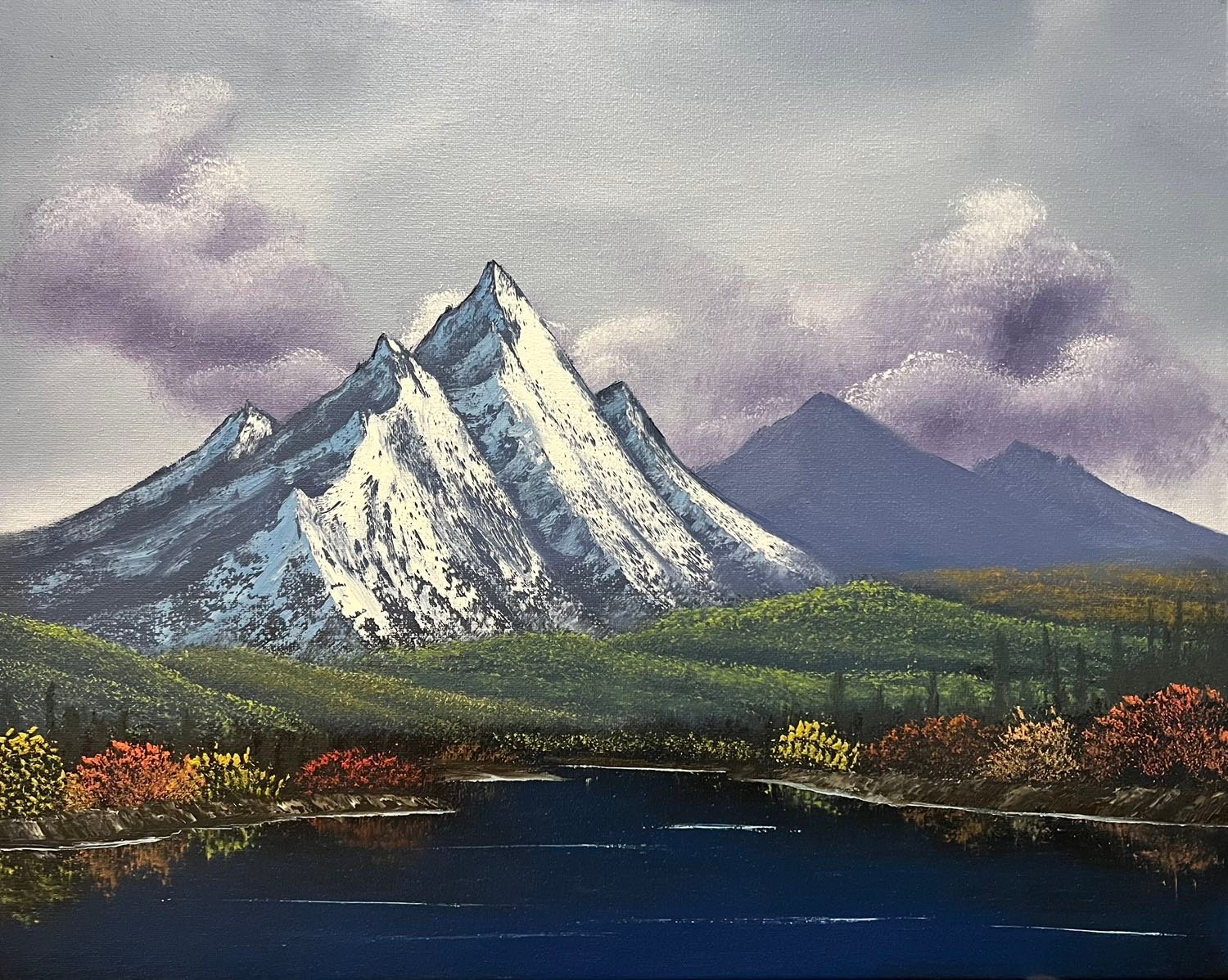 Mountain Lake Original Landscape Oil Painting on Canvas 16x20in - Etsy
