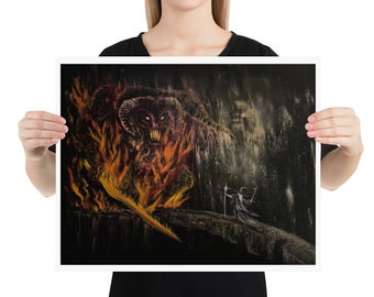 Gandalf versus Balrog Fine Art-afdruk