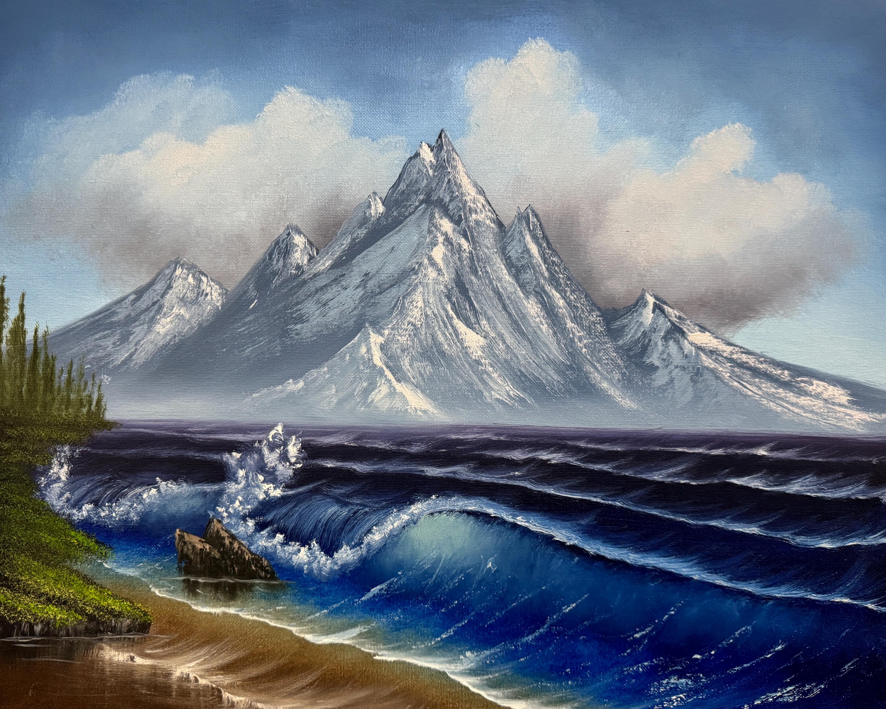 Mountain Seascape Original Landscape Oil Painting 16x20in - Etsy
