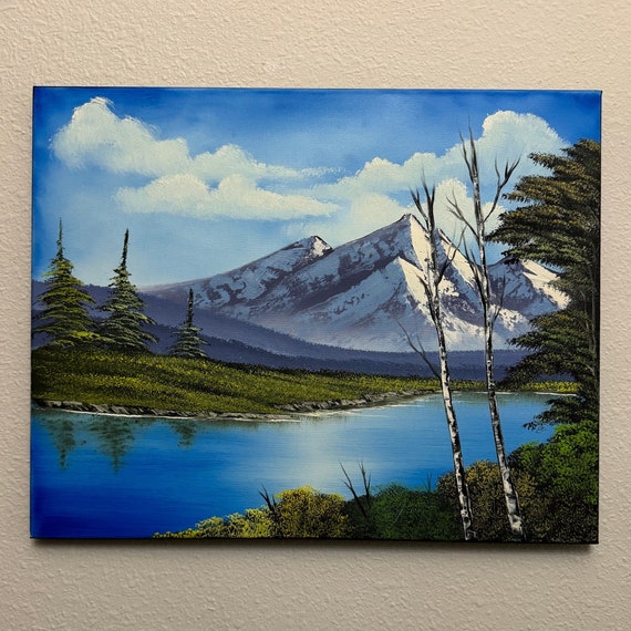 After Bob Ross “lake at the Ridge” Original Landscape Oil
