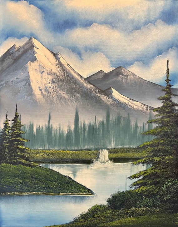 Tranquility Mountain Landscape Oil Painting 16x20 Inch - Etsy