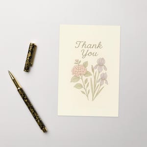 Dankeskarte - Minimalistisches Aquarell, Handgemacht, Illustrativer Gruß, Umweltfreundlich, Umschlag inklusive