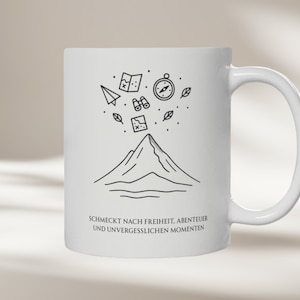 Personalized outdoor mug | Adventure mug with name | Freedom coffee mug | Hiking gift | Nature lover gift | Enamel mug