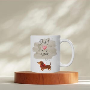 Personalized Dachshund Mug, Dog Breed Gift Idea, Gift for Dachshund Lovers with or without Name, Ceramic Mug Beige, White