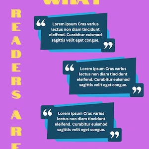 Bearbeitbare Canva Testimonial Vorlage | Buchbesprechung Instagram Story | Was Leser sagen