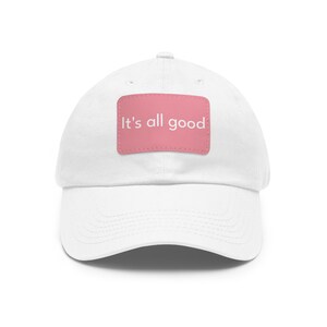 It&#39;s all good ball cap, Leather Patch Rectangle Baseball Cap, Men&#39;s Hat, Adjustable Strap, Casual Hat