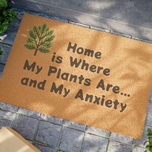 Plant Lover Doormat, Home Decor, Unique Generation Gift, Millennials, Anxiety Relief, Front Door Rug