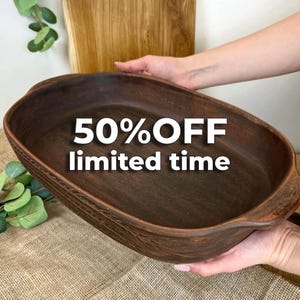 OFFERTA LAMPO -50% / Teglia da forno in argilla Kolosok di grano da 16" / Teglia da forno in ceramica / Ceramica ucraina dal forno alla tavola / Regalo rustico per la famiglia in Pasqua