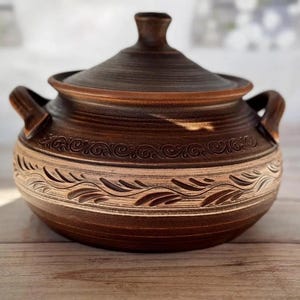 Handgemaakte Oekraïense klei soeppan 2,5 l - gratis verzending