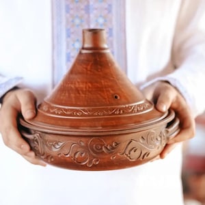 Handgemaakte Oekraïense klei-tajine 2,5 l met handgrepen - gratis verzending