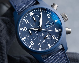 IWC pilotenhorloge chronograaf ONGEDRAGEN Oceana Top Gun blauw keramiek automatisch 41