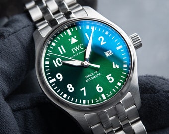 IWC Pilot's Watch Mark XX groene wijzerplaat 5/2023 stalen band 40 automatisch IW328206