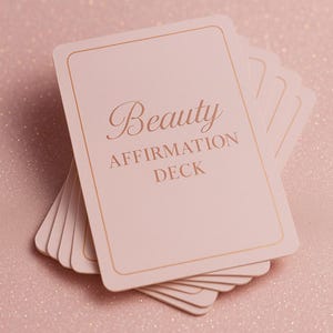 Tarjetas de Afirmación de Belleza Cuántica / Manifiesta tu resplandor / Baraja de Amor Propio imprimible y digital para resplandor y poder femenino