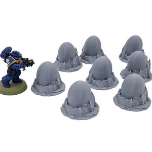 8x Hive Eggs - High Quality 3D Printed Alien Tyranid Terrain Scenery Objective Markers For Tabletop Wargaming, RPGs & Dioramas