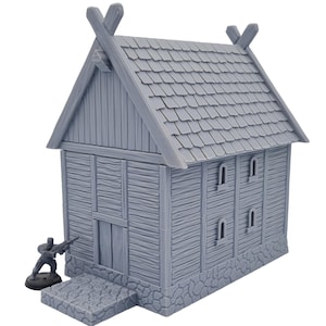 Nordic Viking Style House - 3D Printed 28/32mm Scale Fantasy Terrain - Scenery and Buildings For Tabletop Wargaming, RPGs & Dioramas