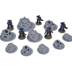 9 Piece Spore Hive Cluster Scatter Terrain - High Quality 3D Printed Tyranid Alien Scenery For Tabletop Wargaming, RPGs & Dioramas