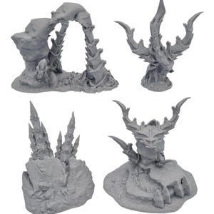 High Quality 3D Printed Terrain - Alien Tyranid Scenery For Tabletop Wargaming & Dioramas - Scatter Pack 3
