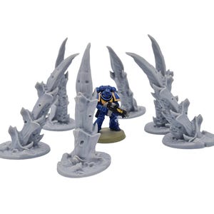 6x Medium Capillaries - High Quality 3D Printed Tyranid Alien Terrain Scenery For 28/32mm Scale Tabletop Wargaming & Dioramas