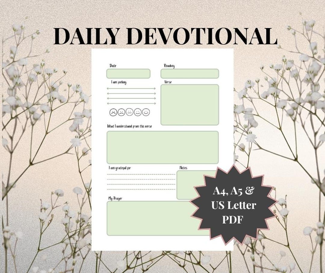 Daily Devotional Bible Study Journal Page, Daily Devotional Printable ...