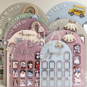 Marco de fotos personalizado para hitos mensuales de bebé, marco de fotos de 12 meses, recuerdo de recién nacido a primer año, regalo para baby shower, decoración de habitación infantil.