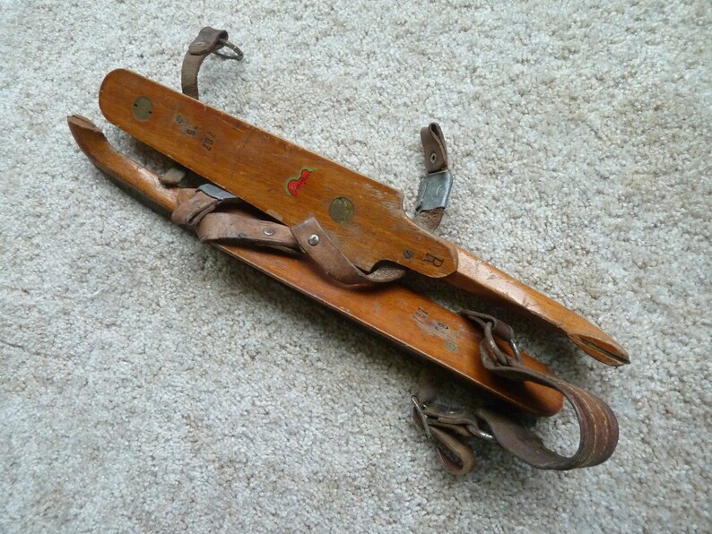 Antique Dutch Wooden Ice Skates Batavus Heerenveen Etsy