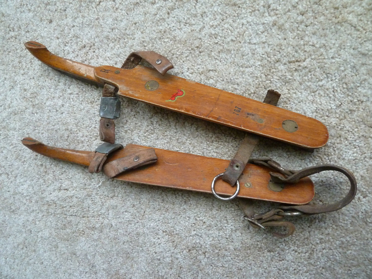 Antique Dutch Wooden Ice Skates Batavus Heerenveen Etsy