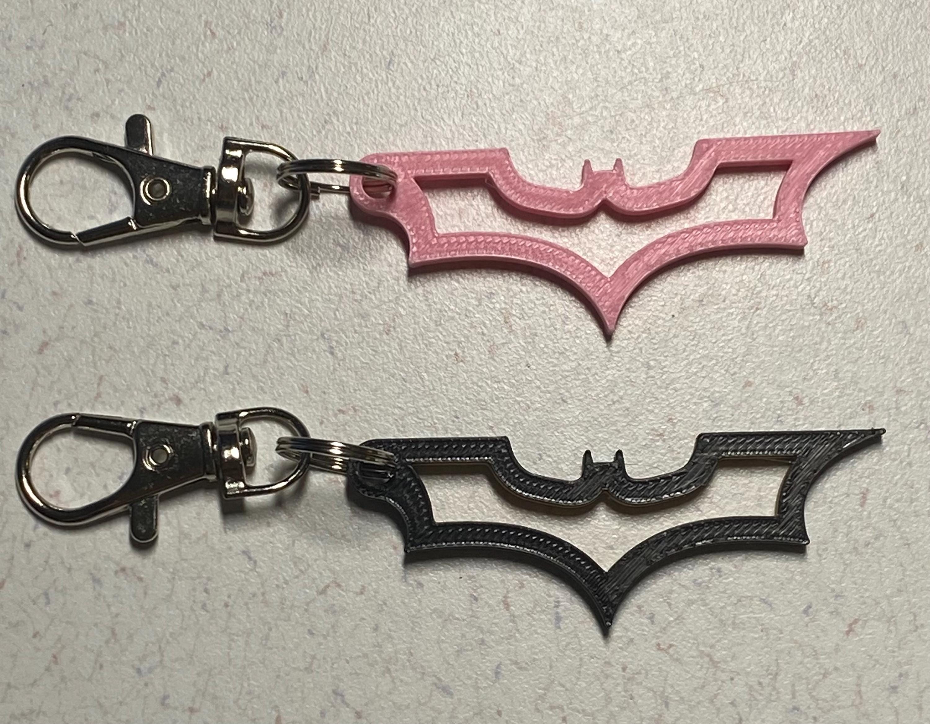Superhero DC Batman charm keychain Black Pink