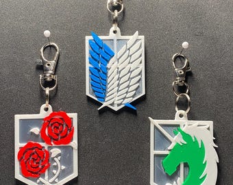 Anime inspired charms/ keychains multiple colors