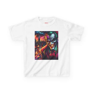 DC comics Joker Kids Tee, Kids Graphic Tee, Halloween Costume Shirt, Cartoon Character T-Shirt