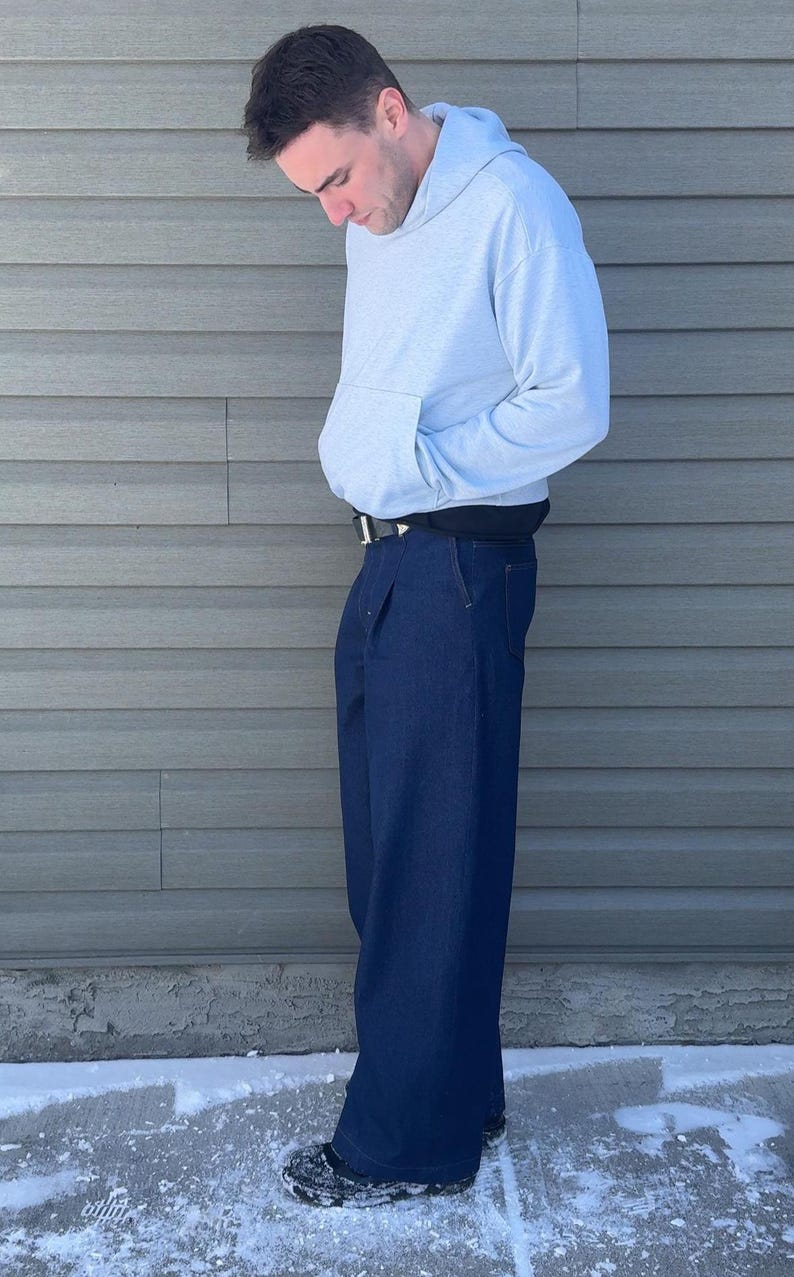 Baggy Pleated Denim Pants Sewing Pattern: Selvedge or Non-Selvedge (PDF & Video Instructions) image 15