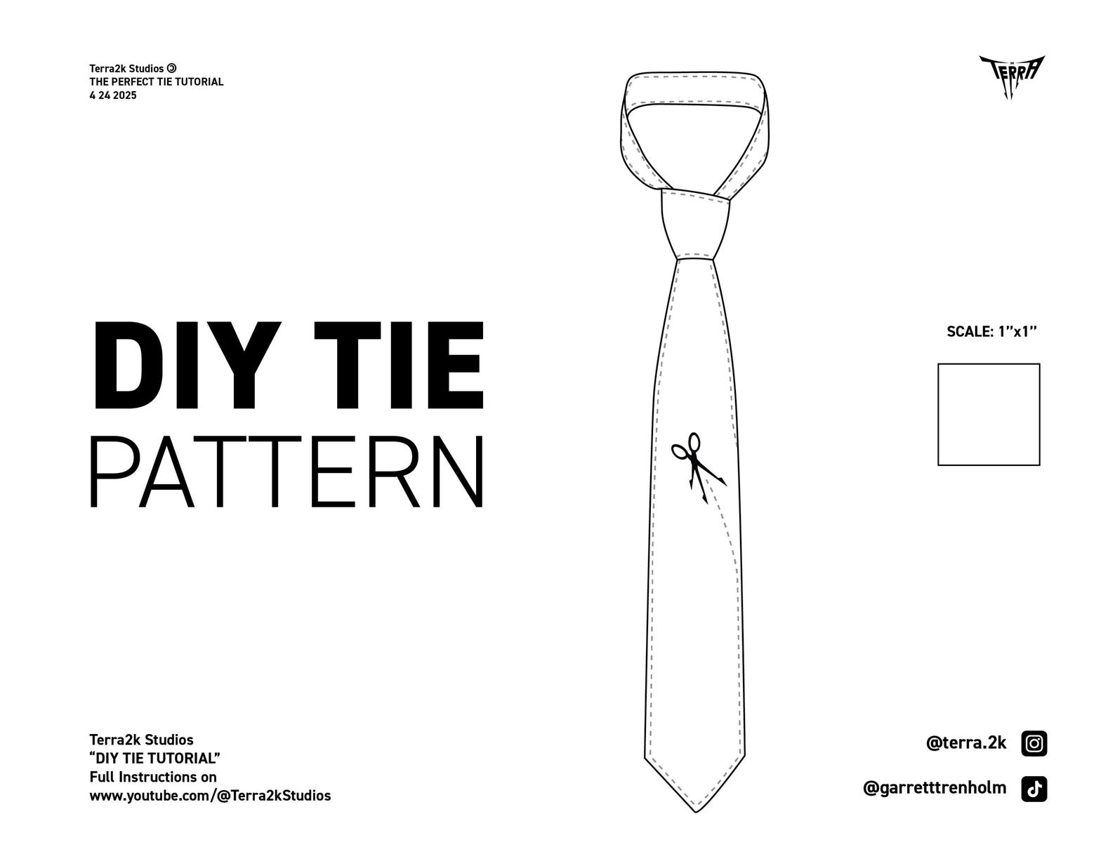 Tie Sewing Pattern With Video and PDF Instructions - Etsy