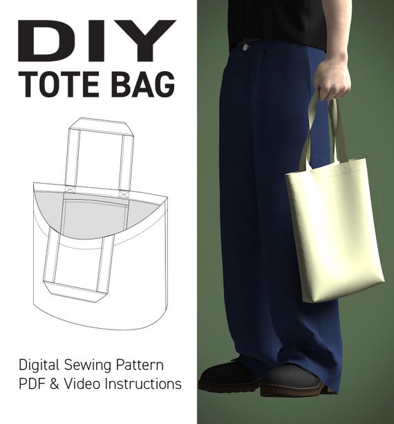 Tote Bag Pattern With Video and PDF Instructions First Sewing