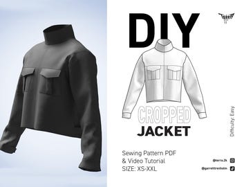 Cropped Jacket Sewing Pattern With Video and PDF Instructions