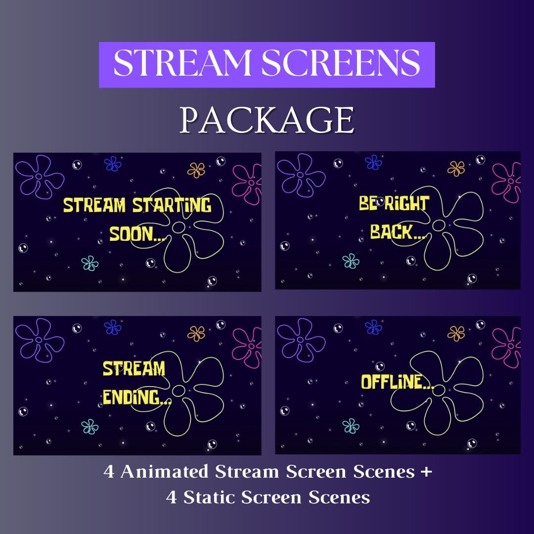Stream Screen Butters Animated Night Sponge Stream Screens: Twitch Assets - Water Bubble ...