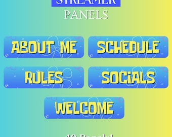 Twitch Panels 40x Sponge Underwater Twitch Assets Streamer Pack Profile Panel