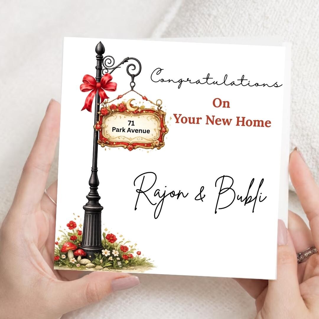 Personalized New Home Congratulations Card, Housewarming Gift, Custom ...
