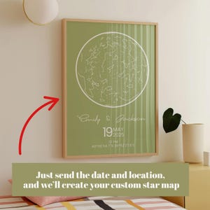 Celestial Love - Carte des étoiles unique pour des occasions spéciales, à personnaliser avec votre histoire, affiche personnalisée du ciel nocturne pour les couples