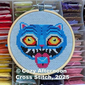 SUMMON - 4-inch Derpy Tiger inspired by KPop Demon Hunters Pattern Cross-Stitch Pattern (digital download)