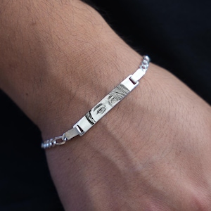 Personalized Human Eyes Bracelet, Engraved Your Eyes Photo Bracelet for Him/Her, Couple Gifts, Gifts for Boyfriend, Eye Print Bracelet